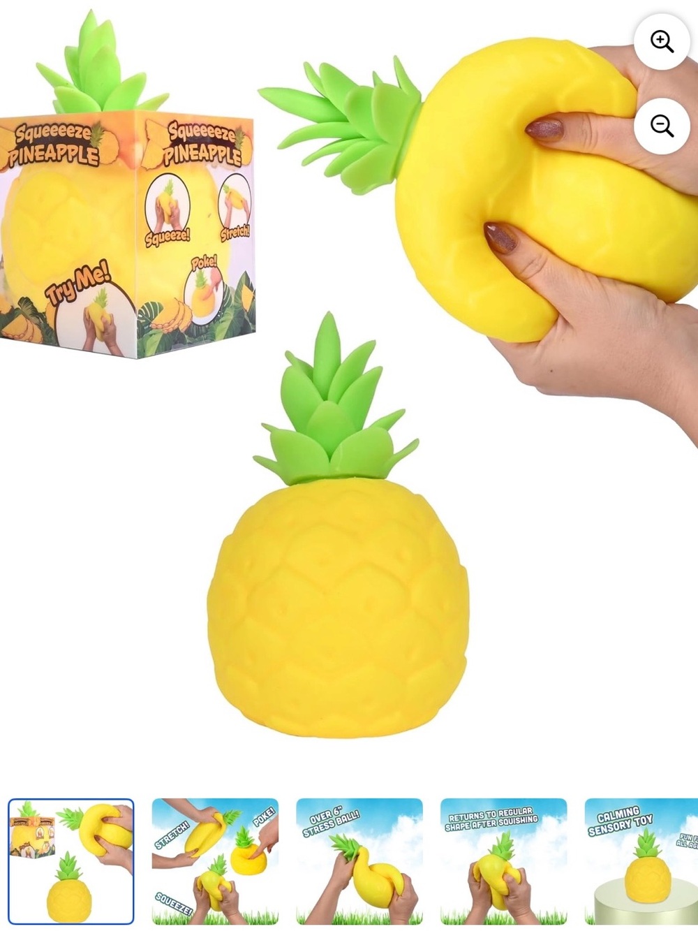 Sunny Days Toymendous Squeezy Pineapple Squishy – New in Box